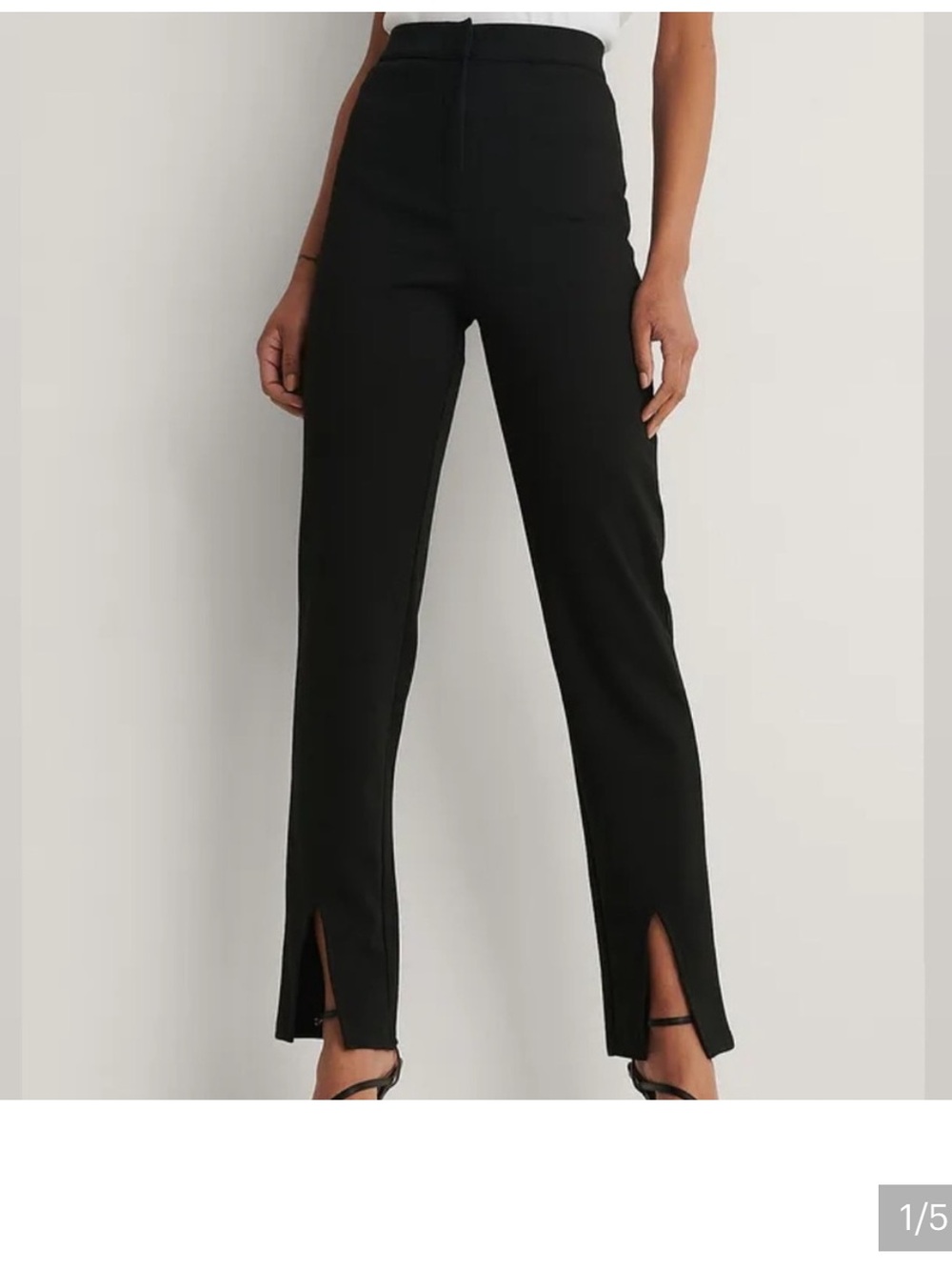 Black High-Waist Slit Pants with tags